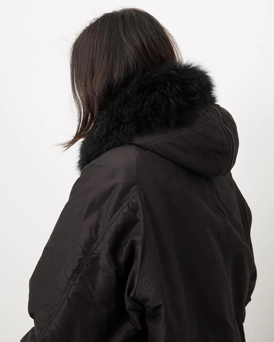 COMOLI Cotton Silk Military Hooded Jacket – unexpected store