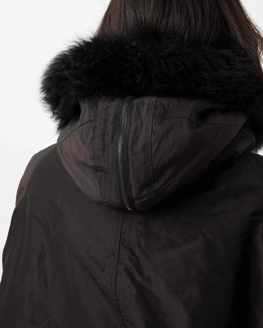 COMOLI Cotton Silk Military Hooded Jacket