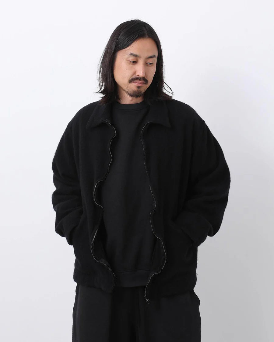 COMOLI Felted Wool Zip Short Jacket