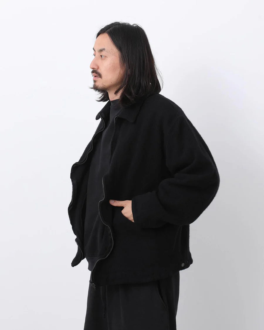 COMOLI Felted Wool Zip Short Jacket