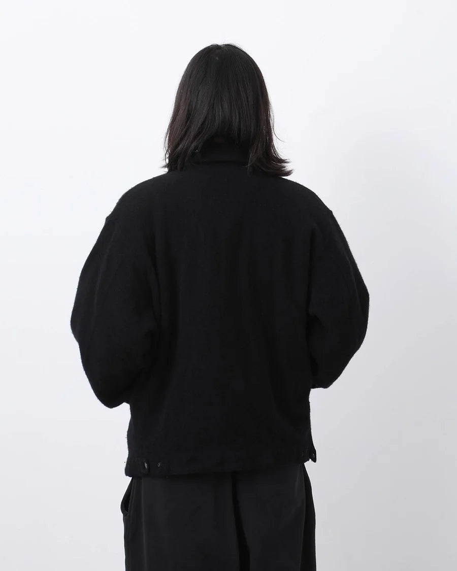 COMOLI Felted Wool Zip Short Jacket