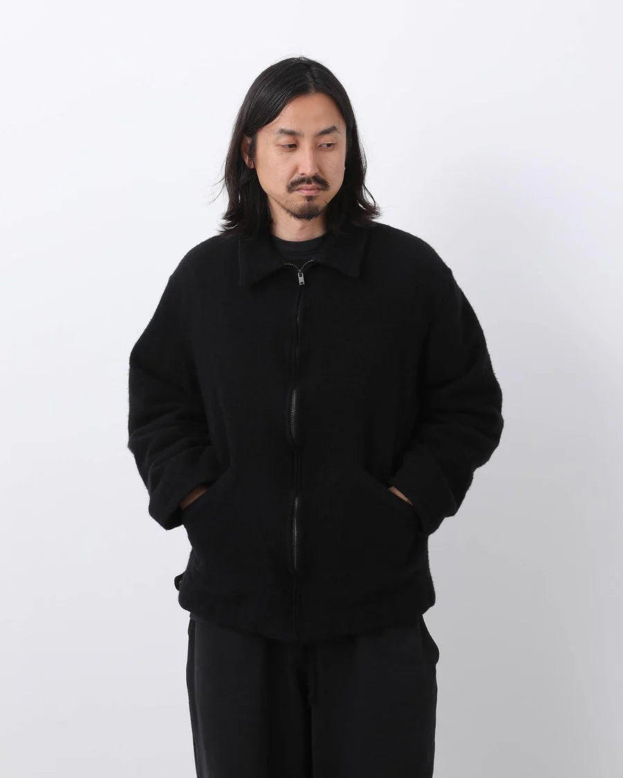 COMOLI Felted Wool Zip Short Jacket