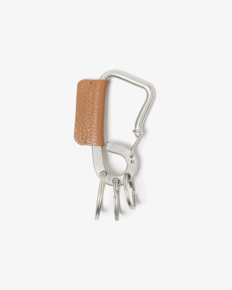 hobo CARABINER KEY RING MATTE BRASS with SHRINK COW LEATHER