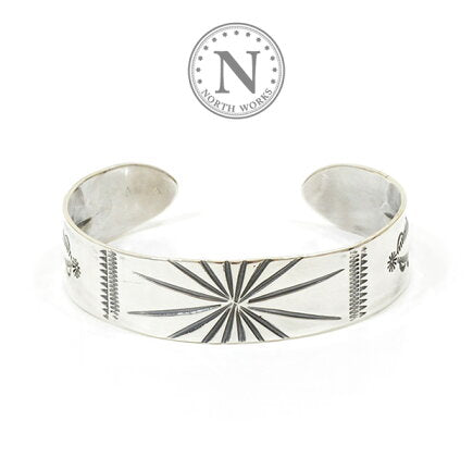 NORTH WORKS Stamped 900Silver Cuff Bracelet W-002