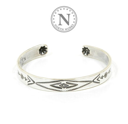 NORTH WORKS Stamped 900Silver Cuff Bracelet W-009