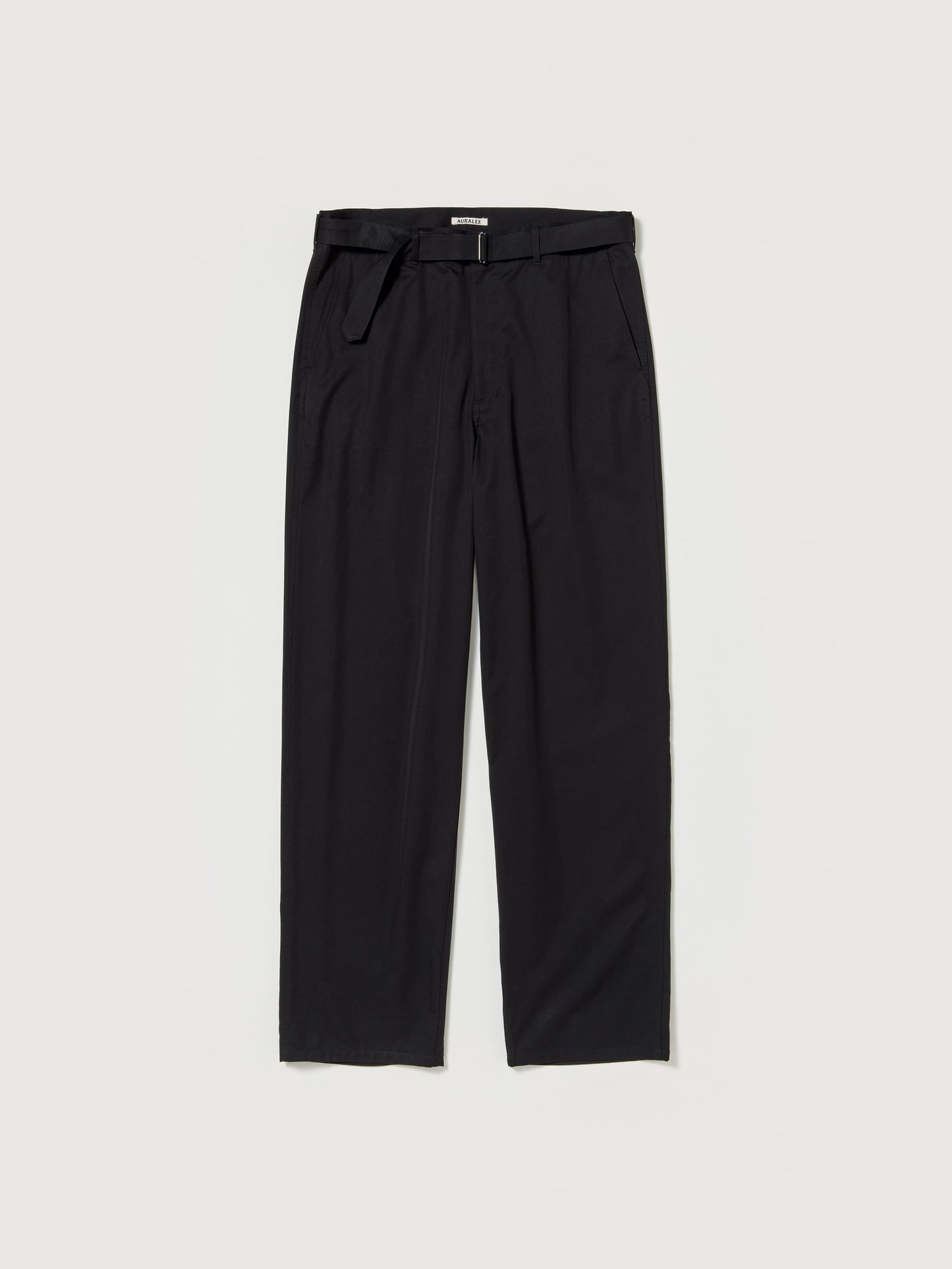 AURALEE WASHED FINX SILK CHAMBRAY BELTED PANTS