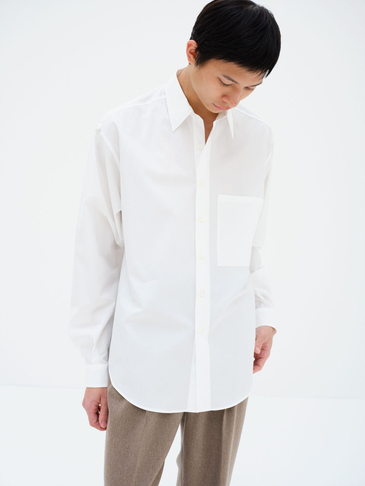 AURALEE WASHED FINX TWILL BIG SHIRT