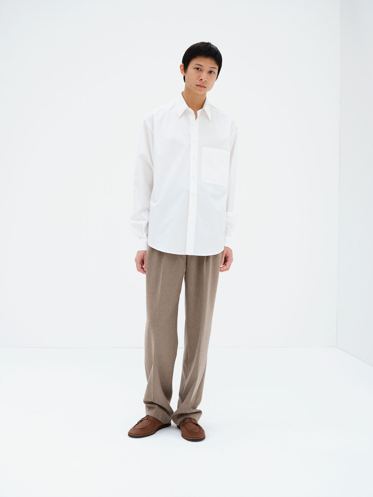 AURALEE WASHED FINX TWILL BIG SHIRT