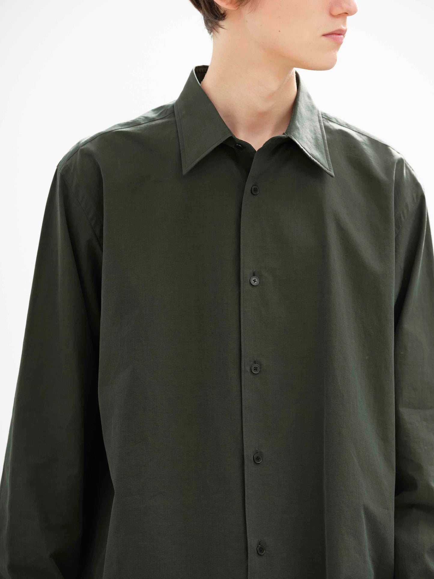 AURALEE WASHED FINX WEATHER CHAMBRAY SHIRT