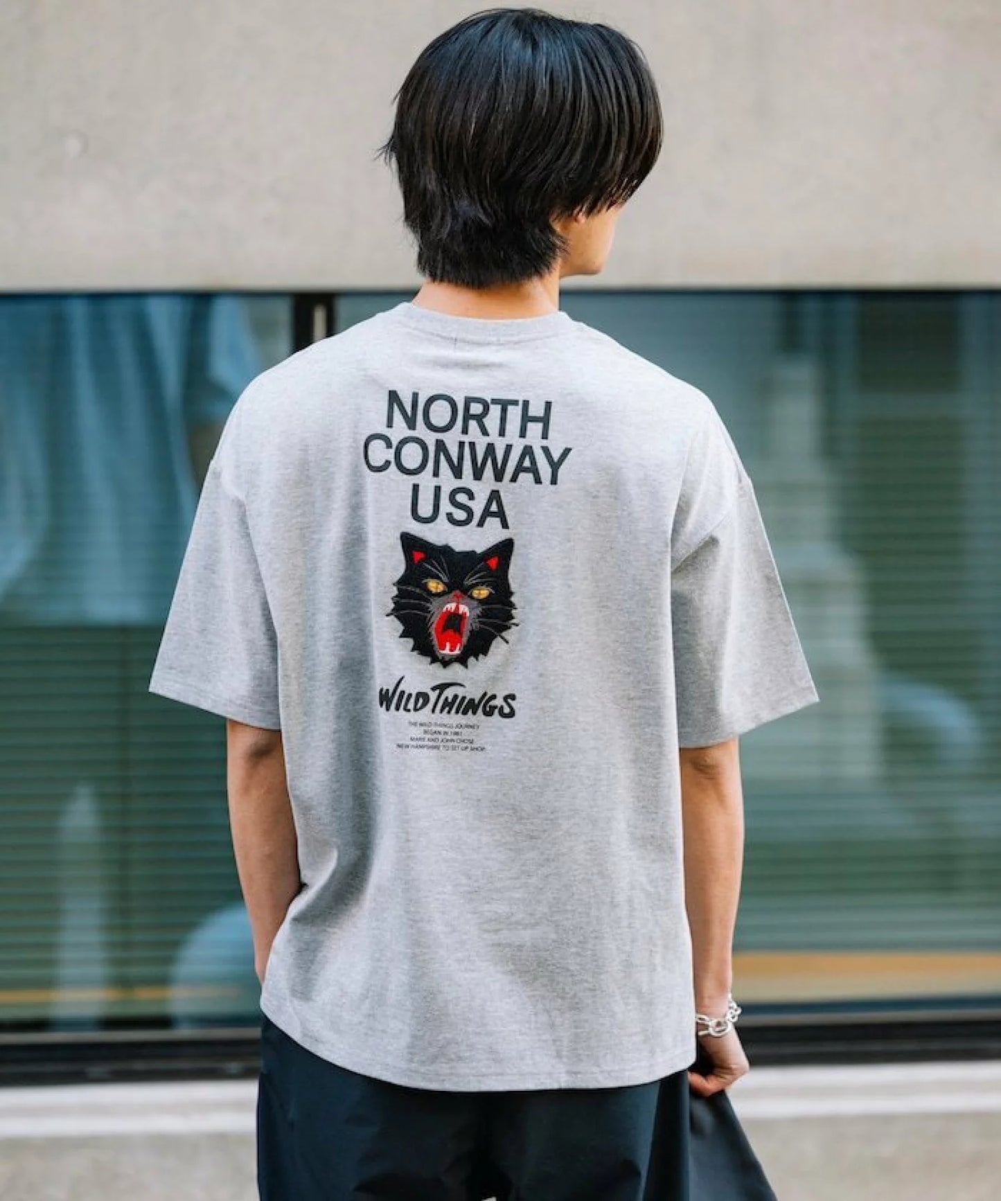 WILD THINGS × FREAK'S STORE Big Silhouette Wildcat T-shirt