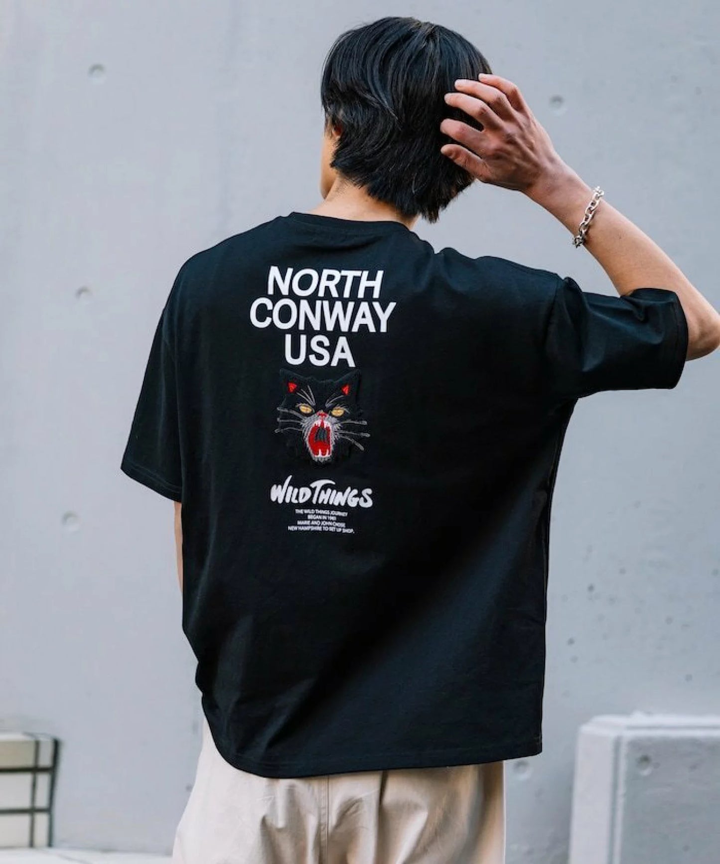 WILD THINGS × FREAK'S STORE Big Silhouette Wildcat T-shirt