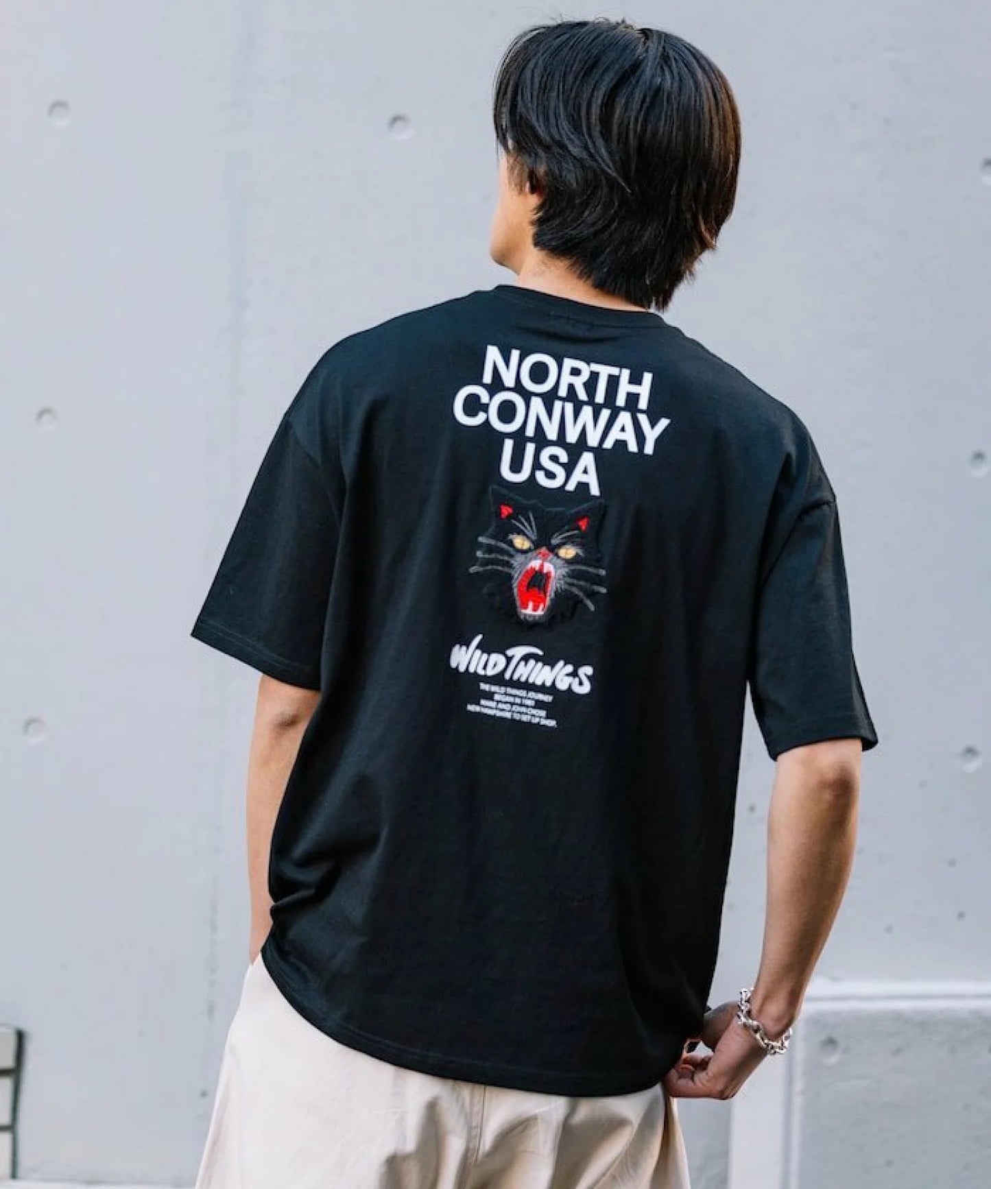 WILD THINGS × FREAK'S STORE Big Silhouette Wildcat T-shirt