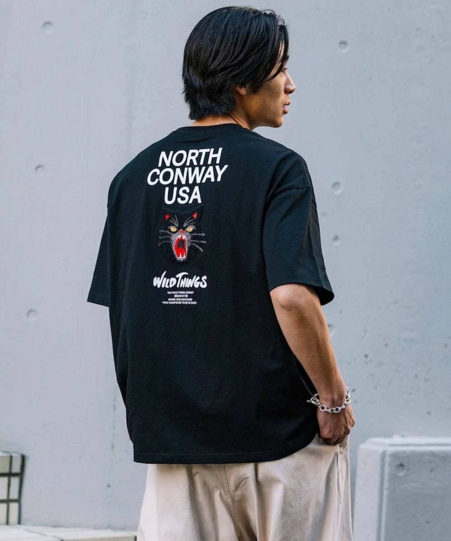 WILD THINGS × FREAK'S STORE Big Silhouette Wildcat T-shirt