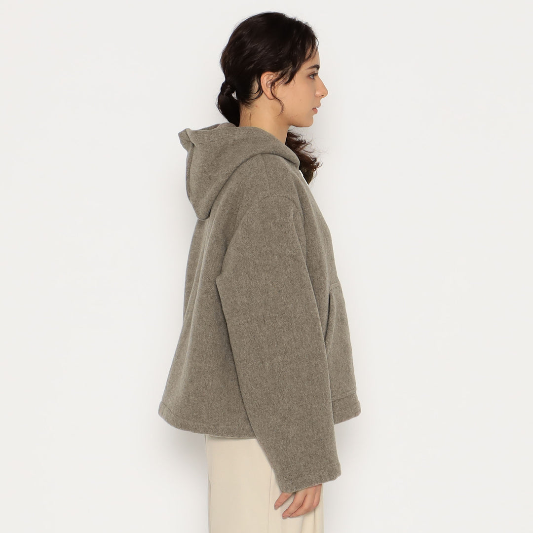 DANTON WOMEN'S WOOL LIGHT PILE HOODED JACKET