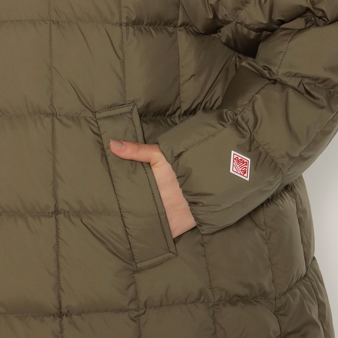 DANTON WOMEN'S NYLON TAFFETA SQUARE QUILTED DOWN JACKET