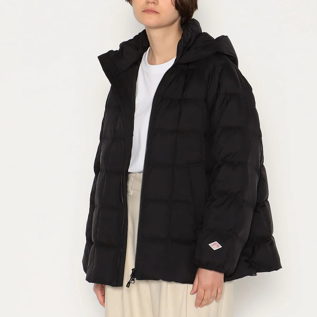 DANTON WOMEN'S NYLON TAFFETA SQUARE QUILTED DOWN JACKET