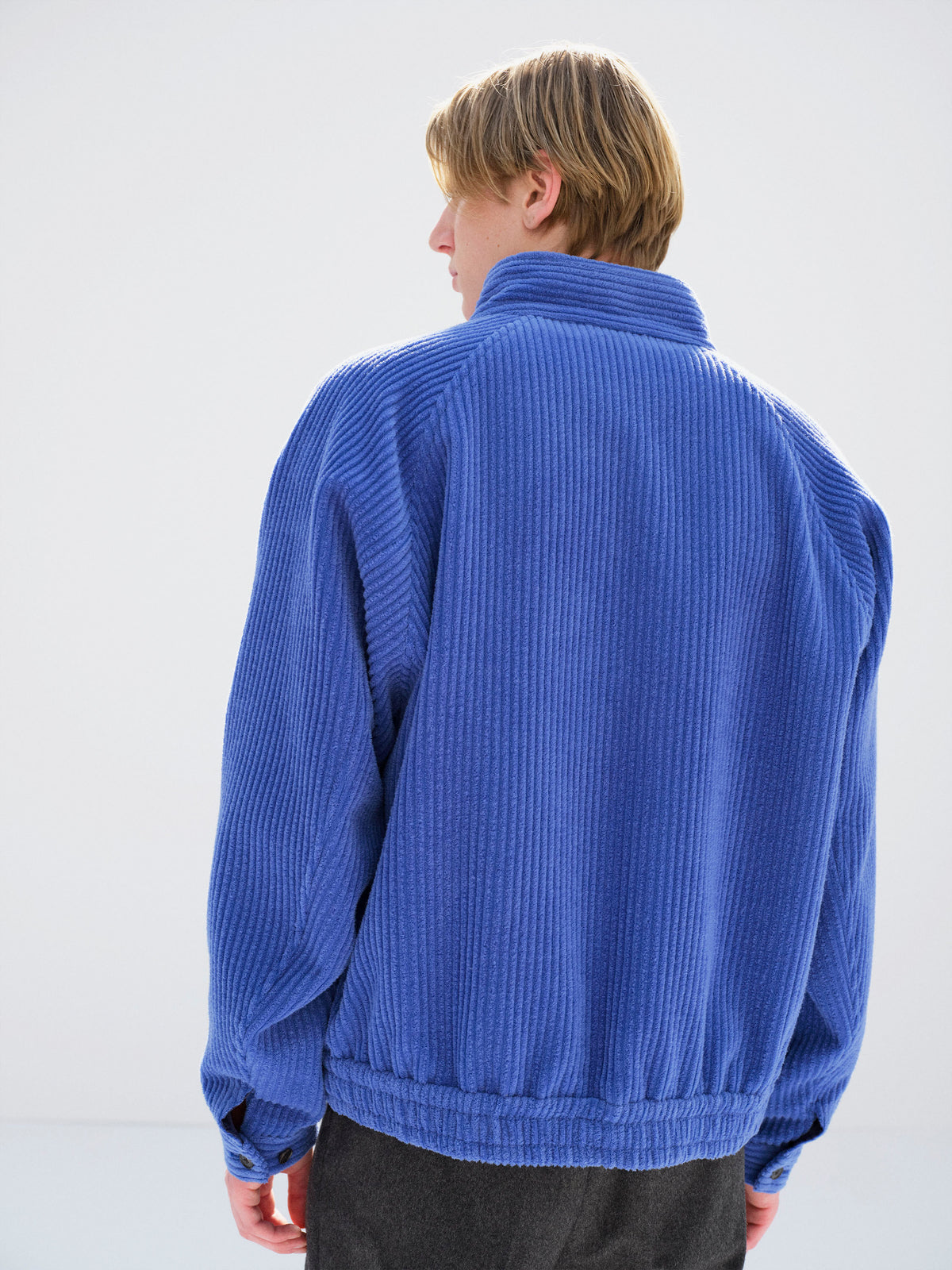 AURALEE WOOL CASHMERE CORDUROY ZIP BLOUSON