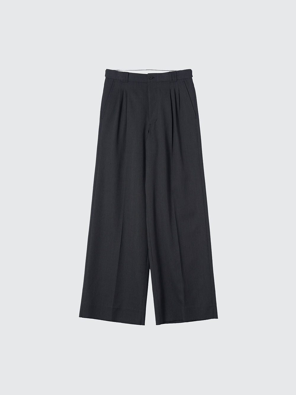 YOKE WOOL HIGH DENSITY GABARDINE 3PLEATED WIDE-LEG TROUSERS