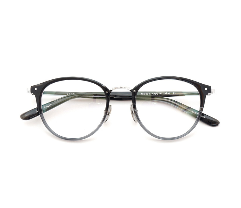 YELLOWS PLUS NICKY EYEGLASS FRAME Grey Sasa・Grey Half / Silver