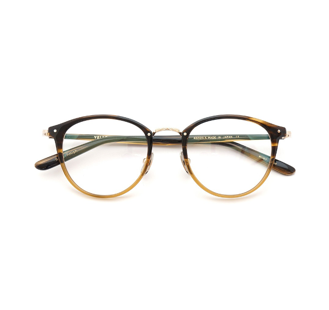 YELLOWS PLUS NICKY EYEGLASS FRAME Brown Sasa・Brown Half / Gold