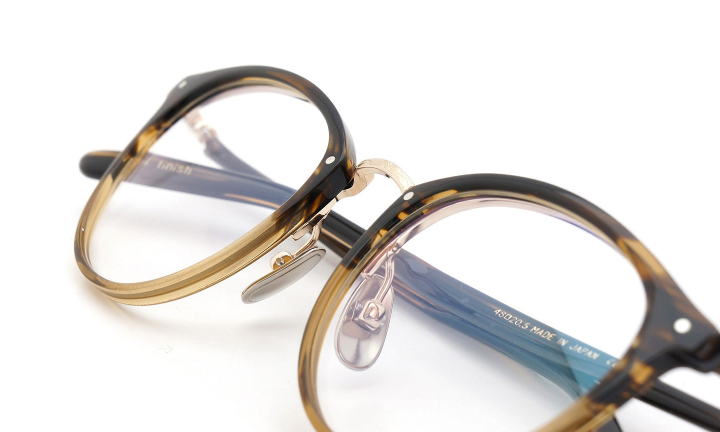 YELLOWS PLUS NICKY EYEGLASS FRAME Brown Sasa・Brown Half / Gold