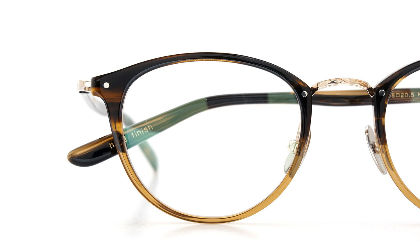 YELLOWS PLUS NICKY EYEGLASS FRAME Brown Sasa・Brown Half / Gold