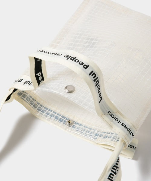 beautiful people plaid vinyl logo tape sacoshe bag