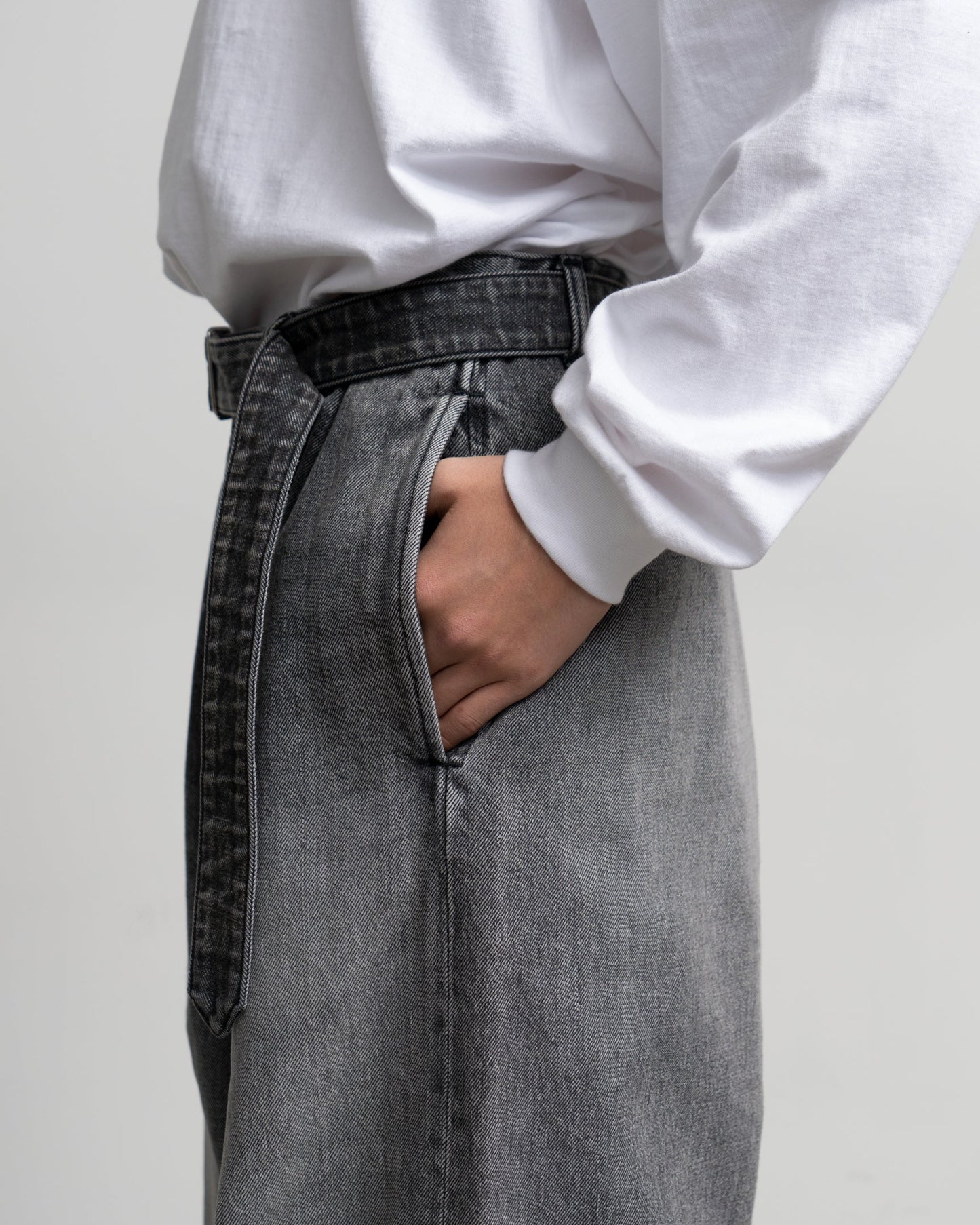 Graphpaper Selvage Denim Belted Pants - LIGHT FADE