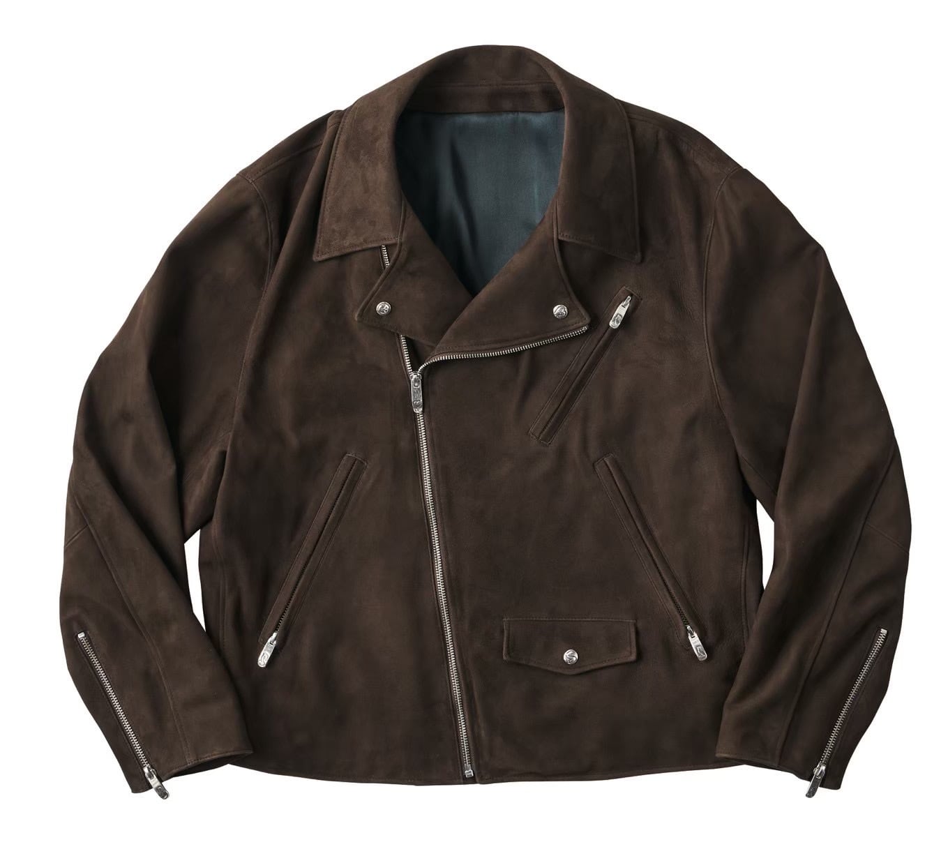 PORTER CLASSIC LEATHER SUEDE RIDERS JACKET W/SILVER BUTTONS (ENTREFINO)