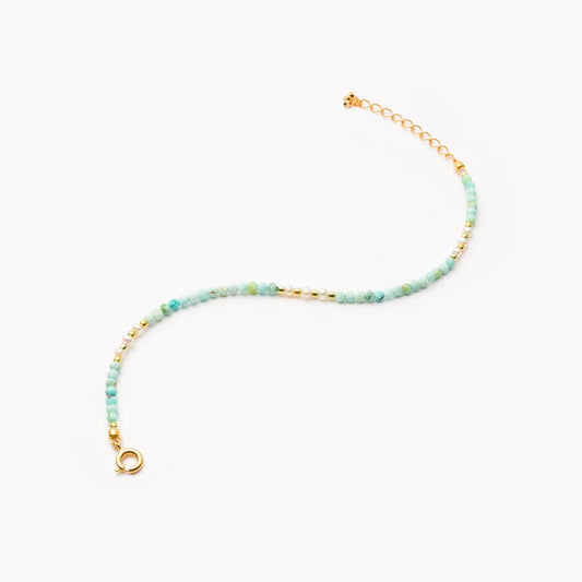MARIHA Dream Dust Bracelet Pearl (3p) x Turquoise 18cm