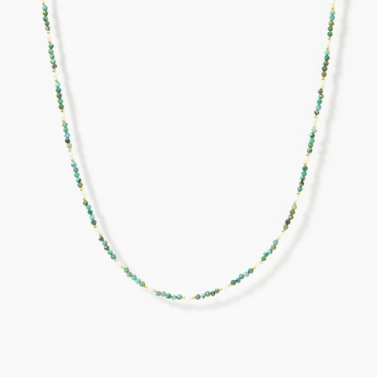 MARIHA Dream Dust Necklace Oval Pearl x Turquoise 42cm