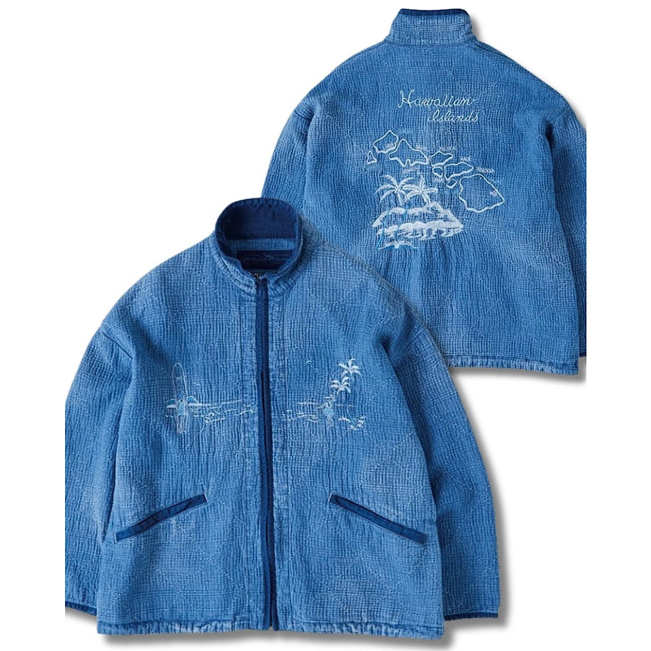 PORTER CLASSIC NEW SASHIKO LIGHT OLD HAWAII ZIP UP JACKET