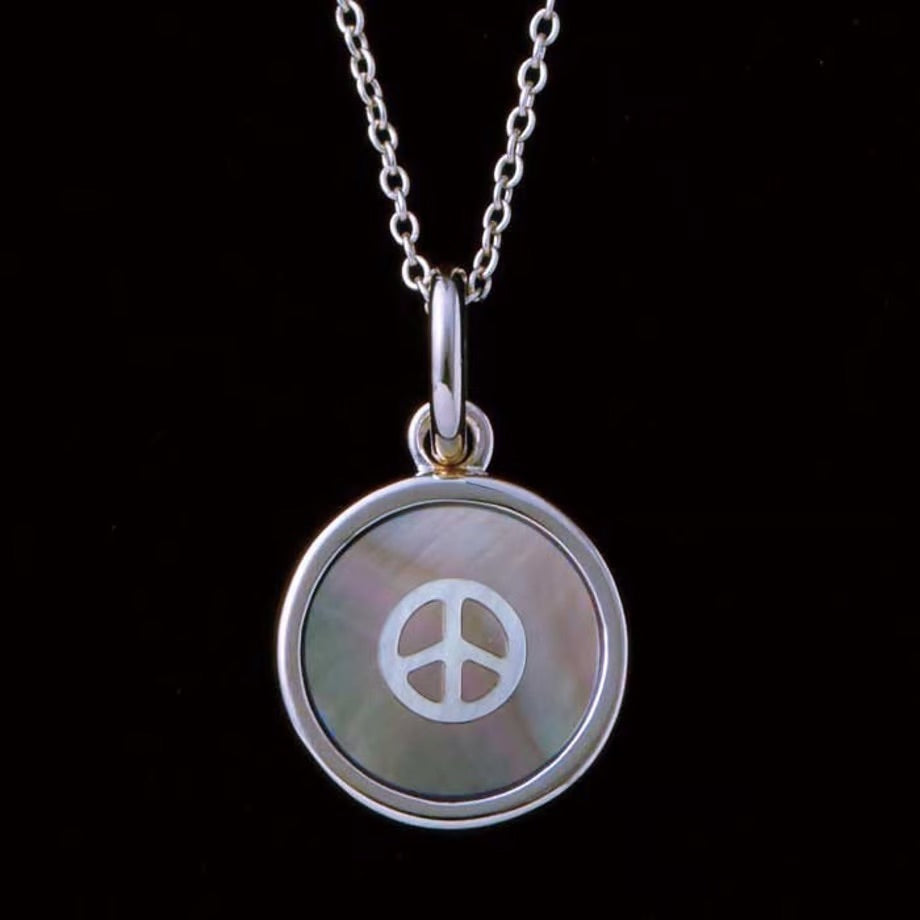 Porter Classic PEACE SHELL SILVER INLAY NECKLACE