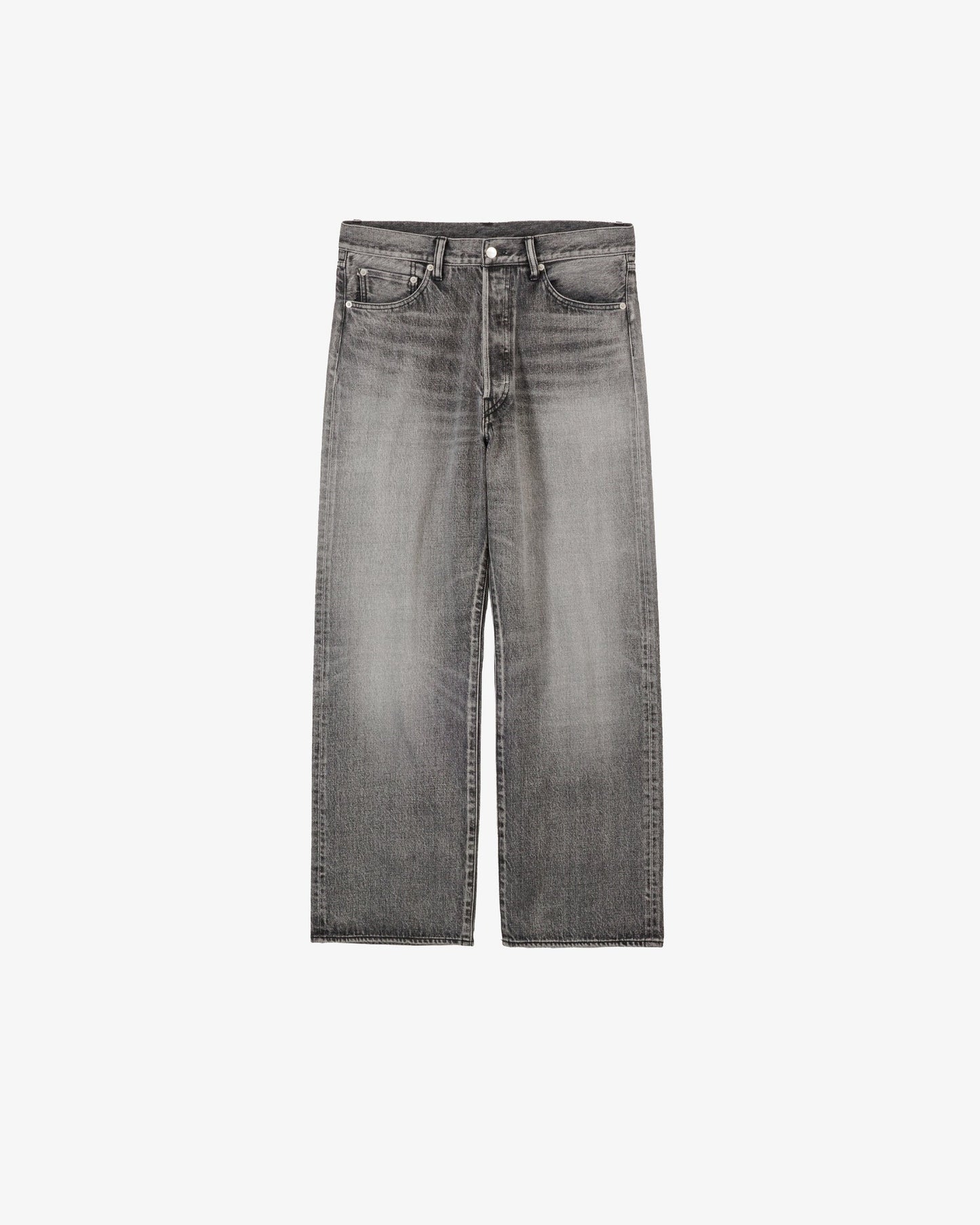 Graphpaper Selvage Denim Five Pocket Wide Straight Pants - LIGHT FADE