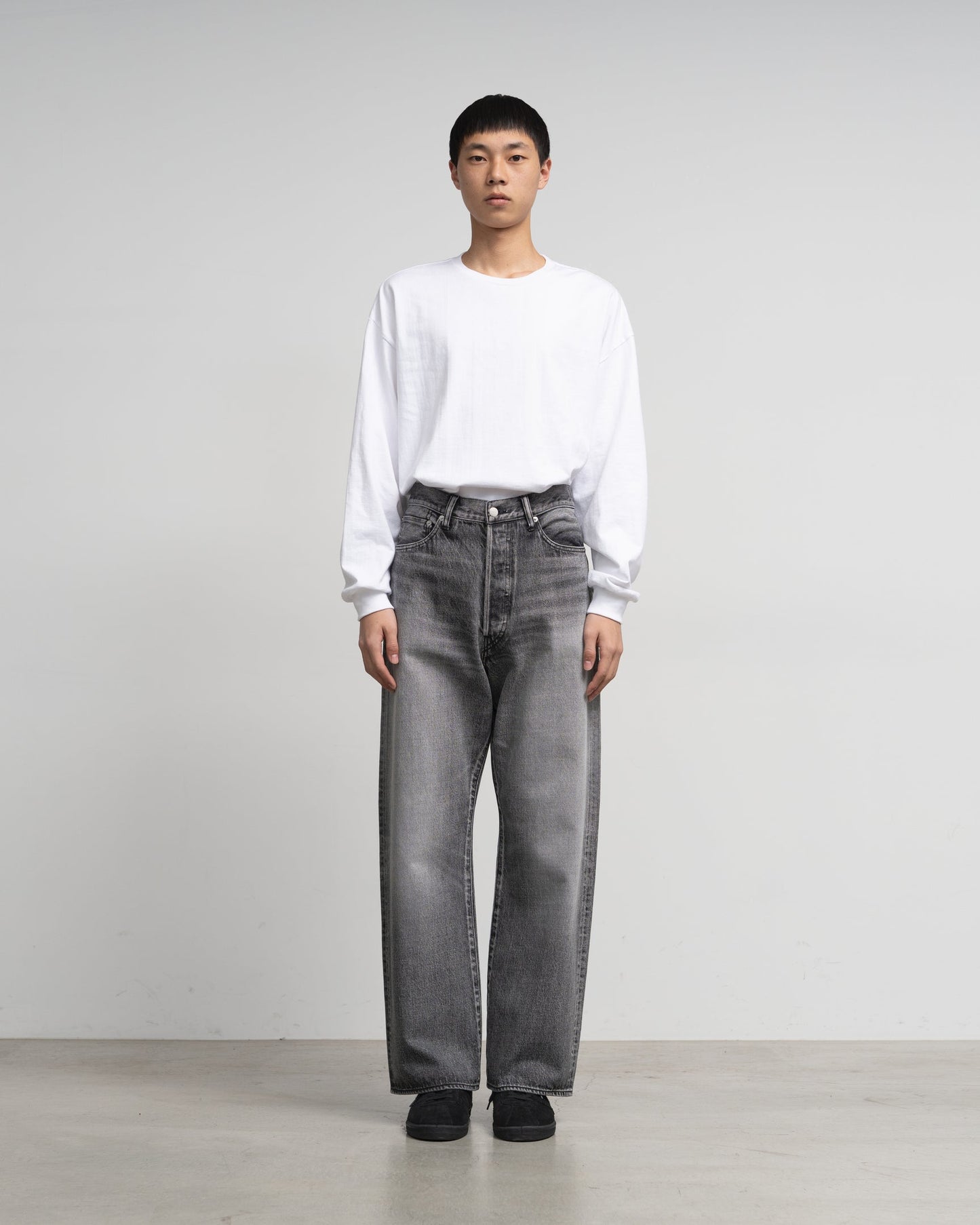 Graphpaper Selvage Denim Five Pocket Wide Straight Pants - LIGHT FADE