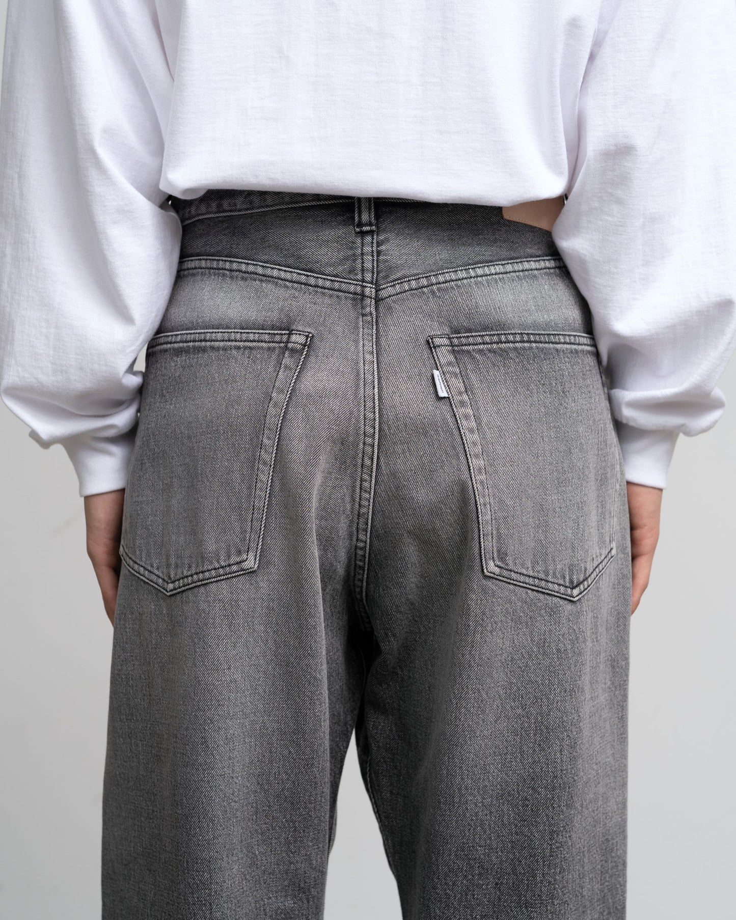 Graphpaper Selvage Denim Five Pocket Wide Straight Pants - LIGHT FADE