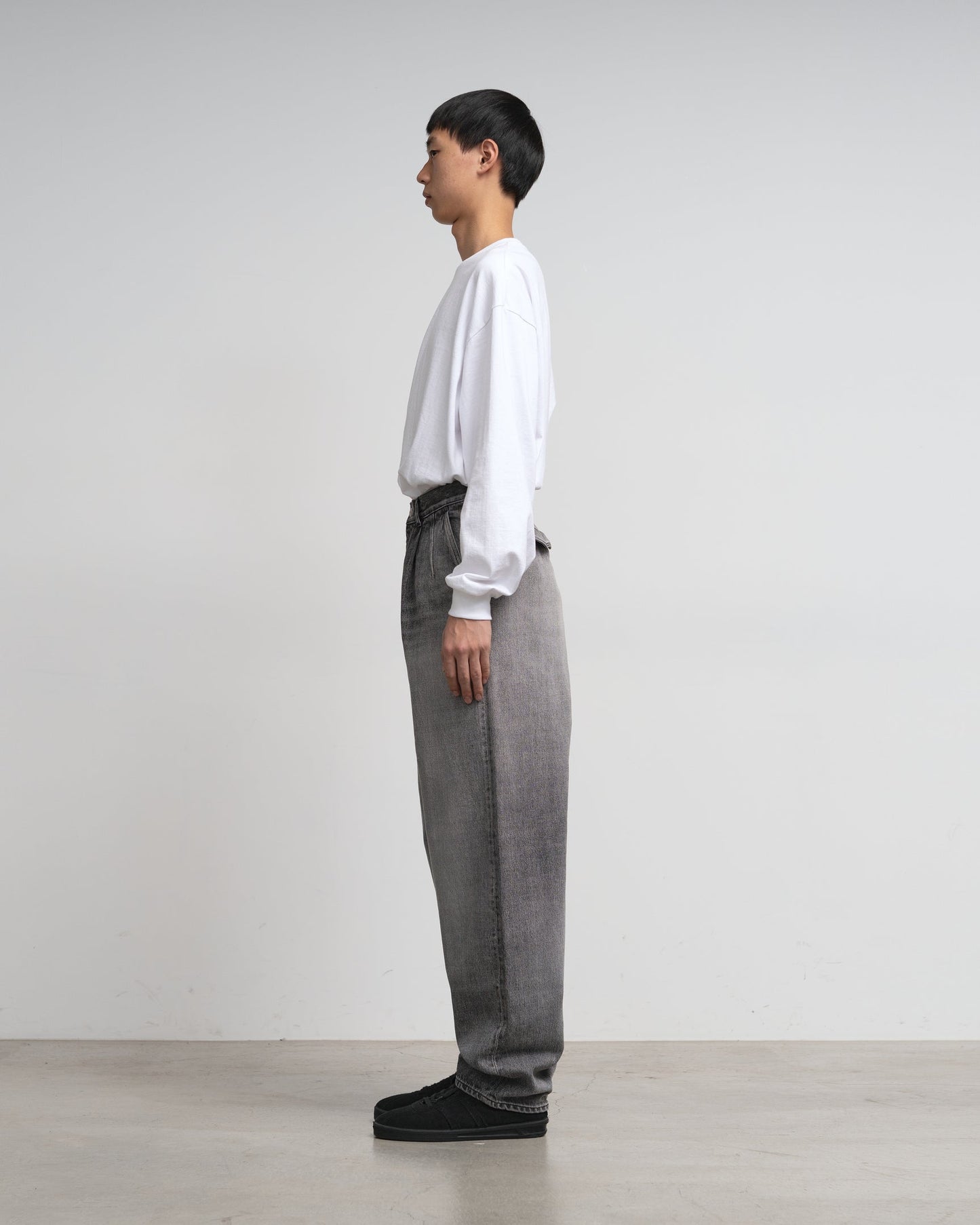 Graphpaper Selvage Denim Two Tuck Tapered Pants - LIGHT FADE