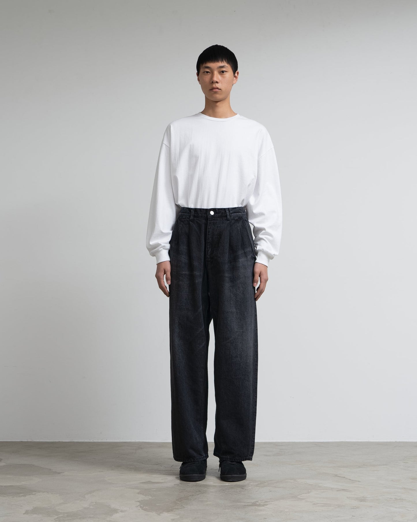 Graphpaper Selvage Denim Two Tuck Pants - DARK FADE