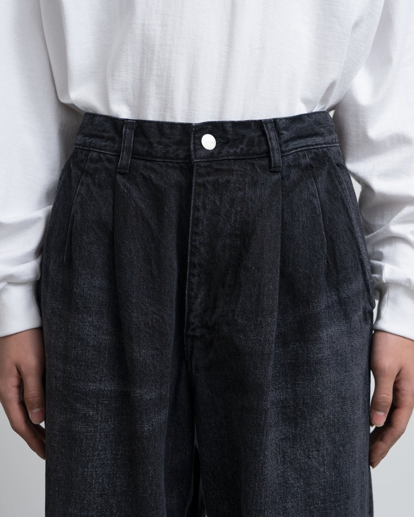 Graphpaper Selvage Denim Two Tuck Pants - DARK FADE