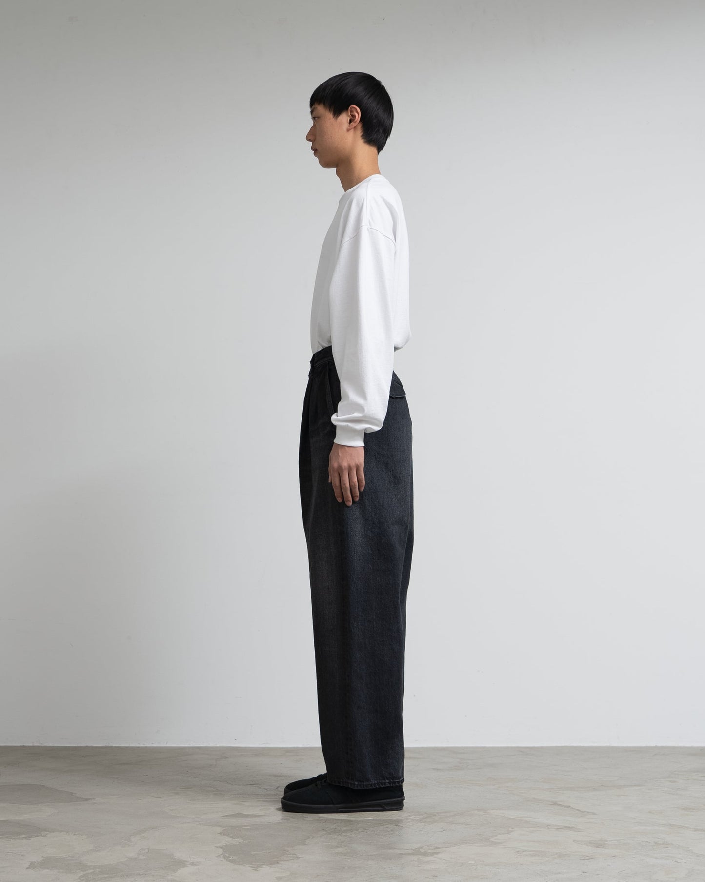 Graphpaper Selvage Denim Two Tuck Pants - DARK FADE