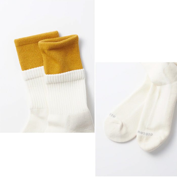 RoToTo ORGANIC COTTON DOUBLE LAYER CREW SOCKS