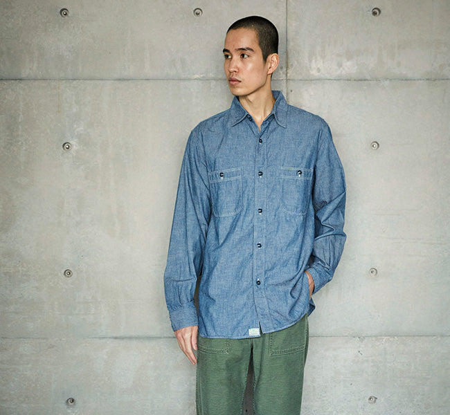 orSlow CHAMBRAY BUTTON DOWN SHIRT original chambray