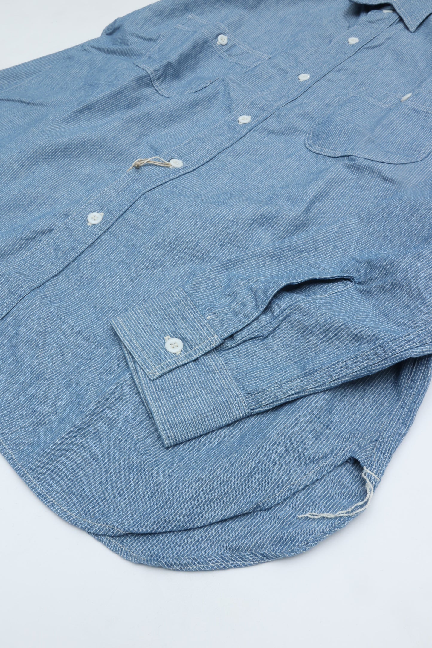 orSlow RELAX FIT STRIPE CHAMBRAY WORK SHIRT