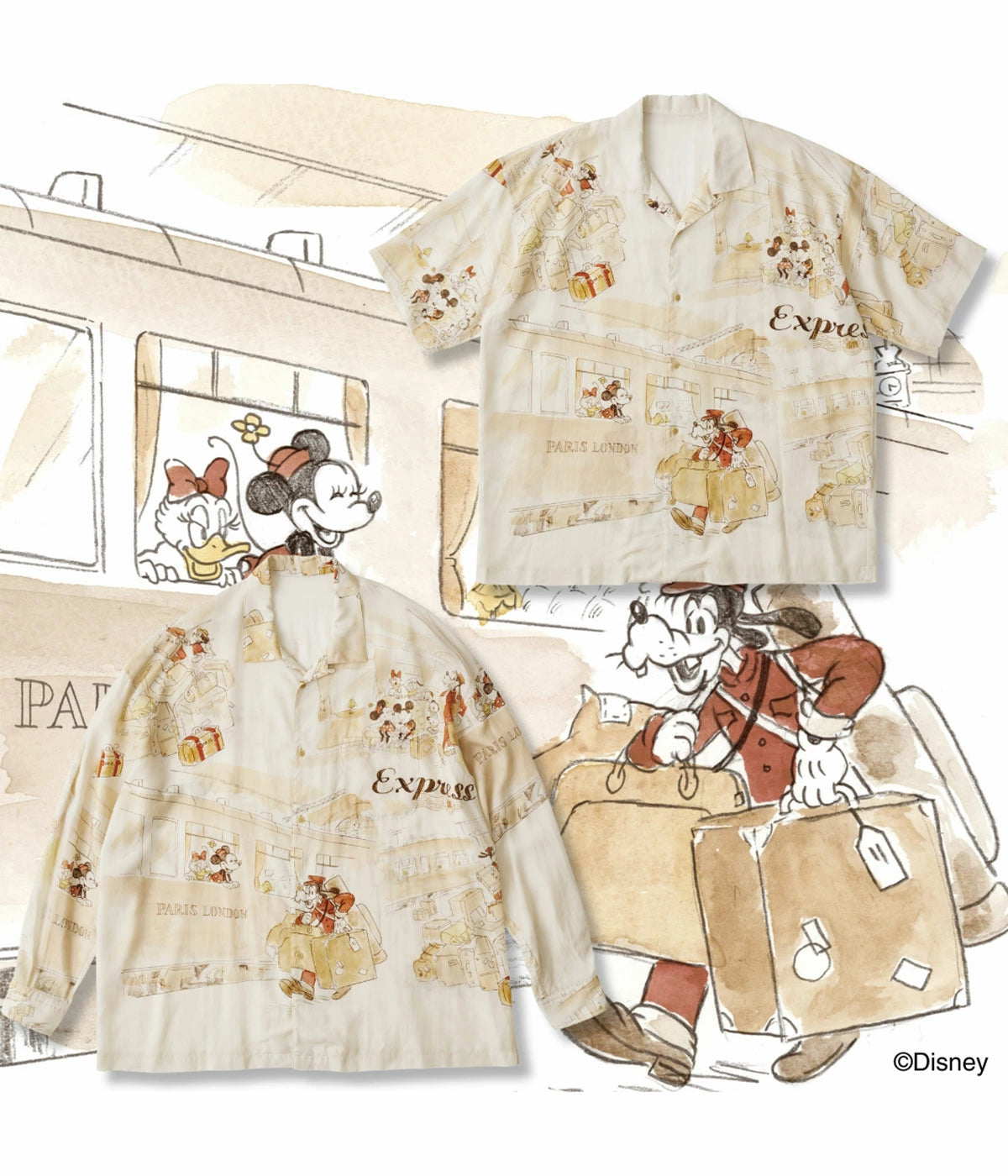 Porter Classic DISNEY M&F PC ORIGINAL ART ALOHA COLLECTION ALOHA SHIRT PARIS-LONDON