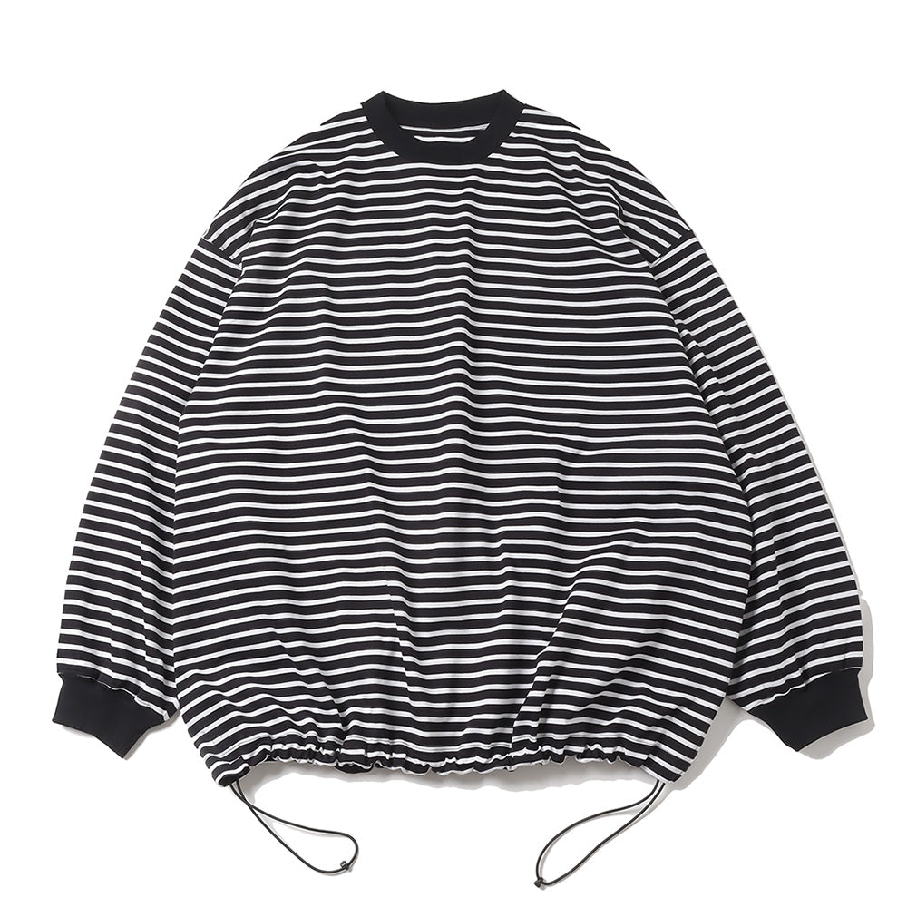 is-ness BALLOON STRIPES LONG SLEEVE T SHIRT