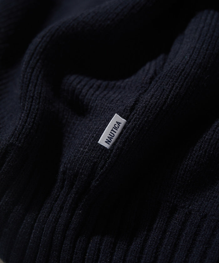 NAUTICA JAPAN Felt Patch Arch Logo Harfzip Sweater
