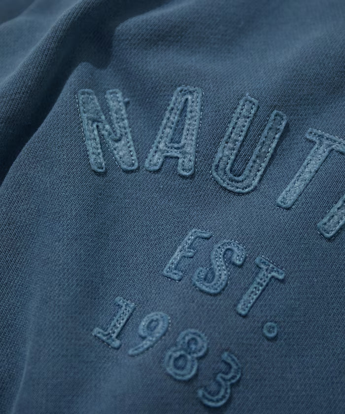 NAUTICA JAPAN Pigment Dyed Felt Patch Arch Logo Crewneck Sweatshirt