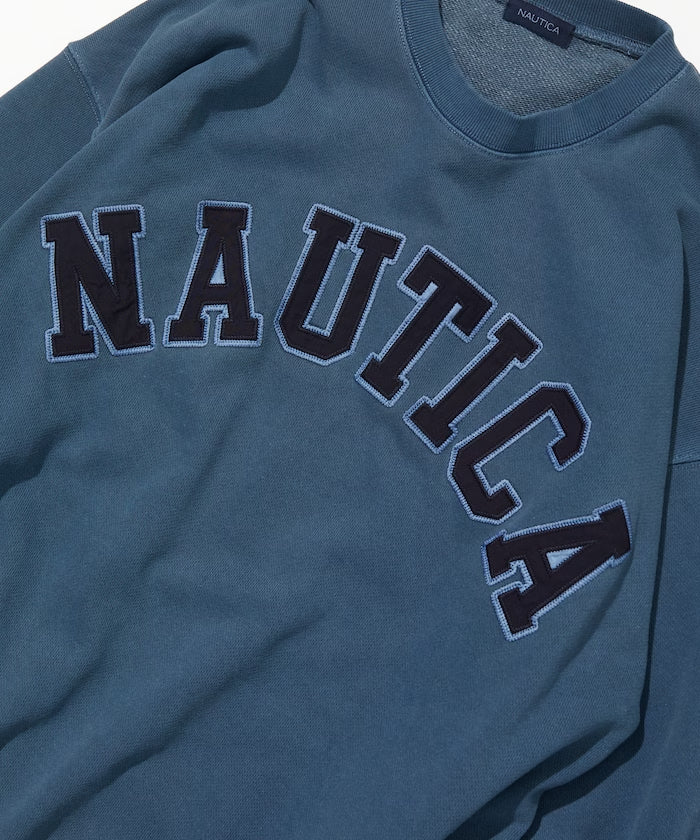 NAUTICA JAPAN Pigment Dyed Arch Logo Crewneck Sweatshirt – unexpected store