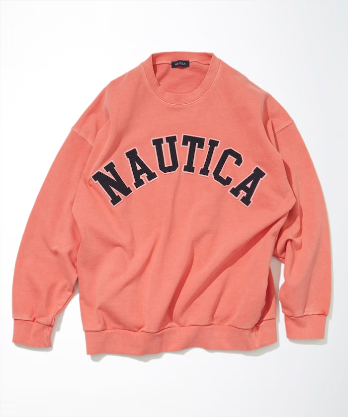NAUTICA JAPAN Pigment Dyed Arch Logo Crewneck Sweatshirt