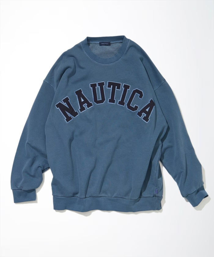 NAUTICA JAPAN Pigment Dyed Arch Logo Crewneck Sweatshirt